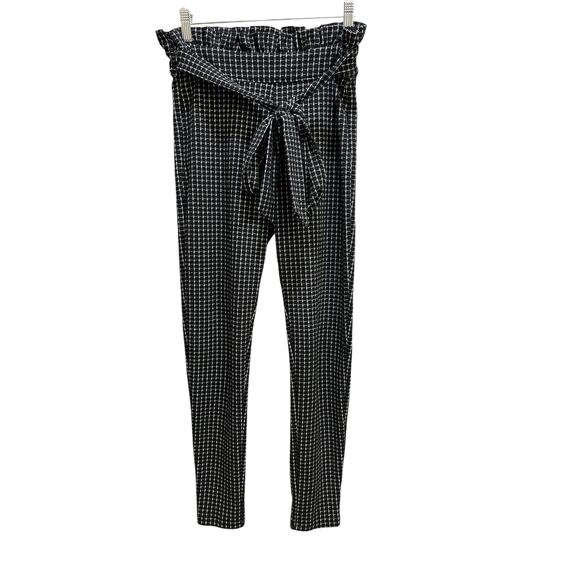 Shein Plaid Frilled Tie Waist Front Pants Large - Picture 1 of 6